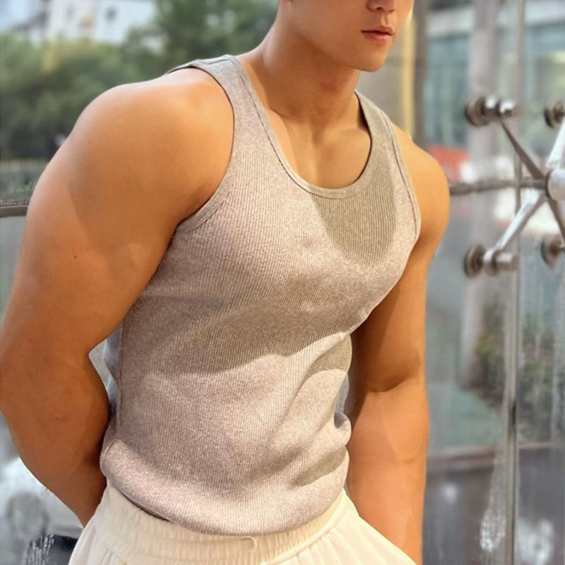 Sports and fitness coarse-threaded bodybuilding vest