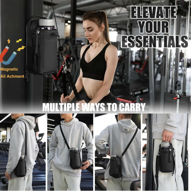 Sports and Fitness Magnetic Water Bottle Bag with Strong Magnets for Gym