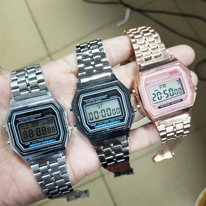 Sports children's electronic steel bracelet watch