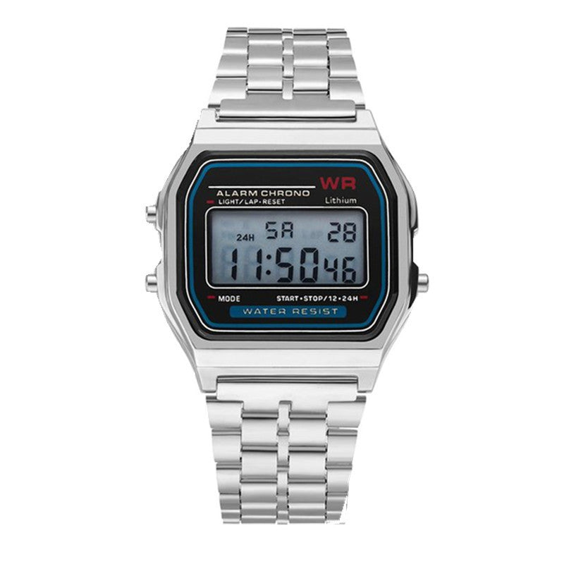 Sports children's electronic steel bracelet watch