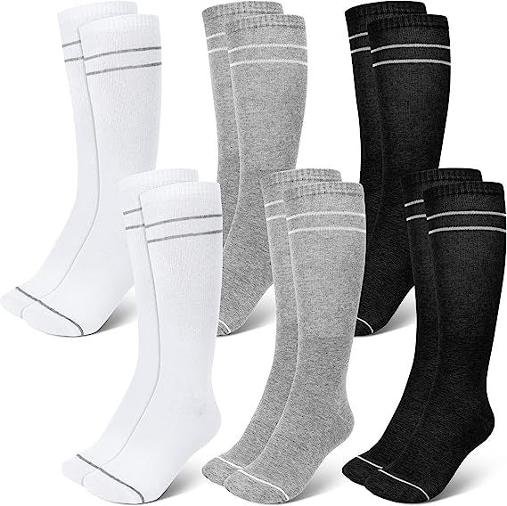 Sports Compression Socks Mid Calf Cotton Blend