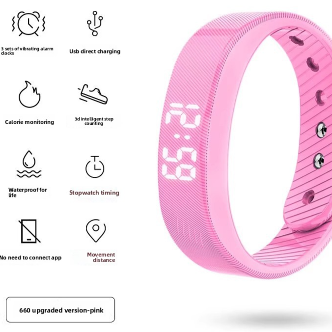 Sports Digital Watch with Vibration Alarm