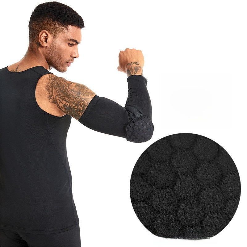 sports elbow guard honeycomb anti-collision pressurized arm arm sleeve basketball riding guard honeycomb arm