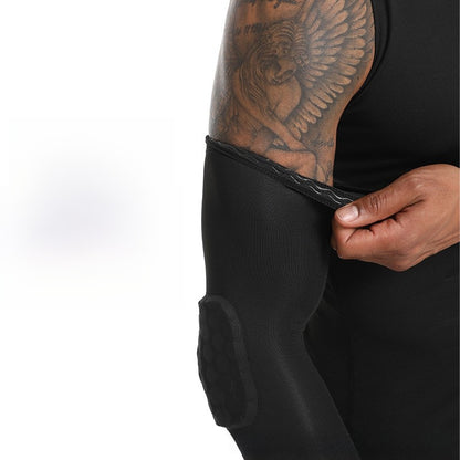 sports elbow guard honeycomb anti-collision pressurized arm arm sleeve basketball riding guard honeycomb arm