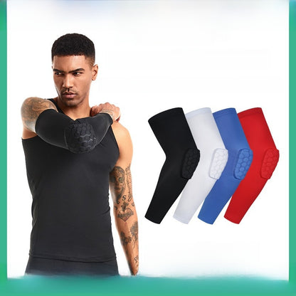 sports elbow guard honeycomb anti-collision pressurized arm arm sleeve basketball riding guard honeycomb arm