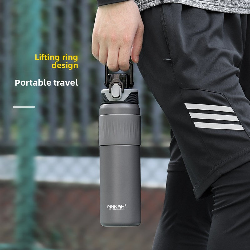 Sports Insulated Water Bottle with Straw and Direct Drink Lid