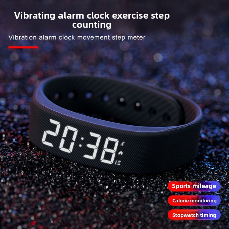 Sports Pedometer Watch with Alarm and Luminous Display