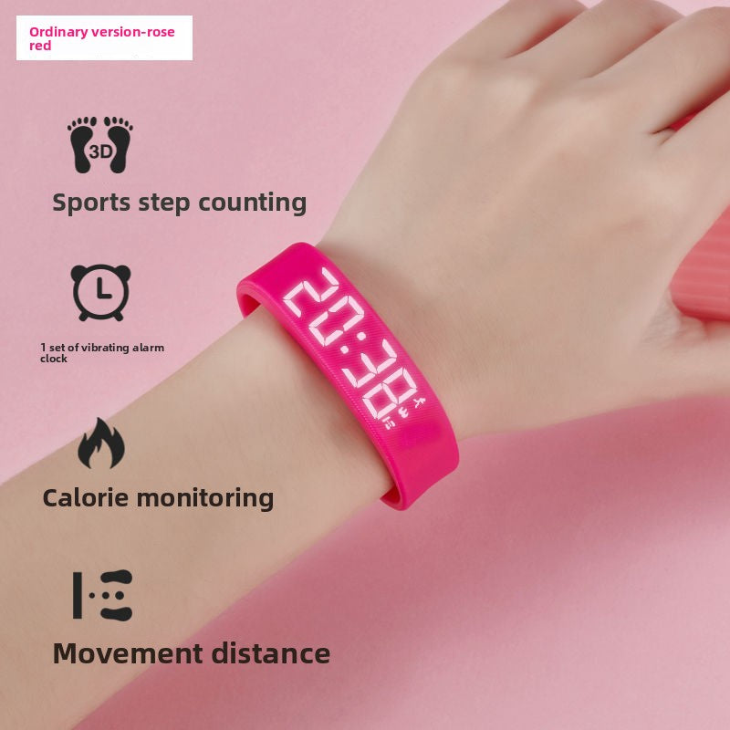 Sports Pedometer Watch with Alarm and Luminous Display