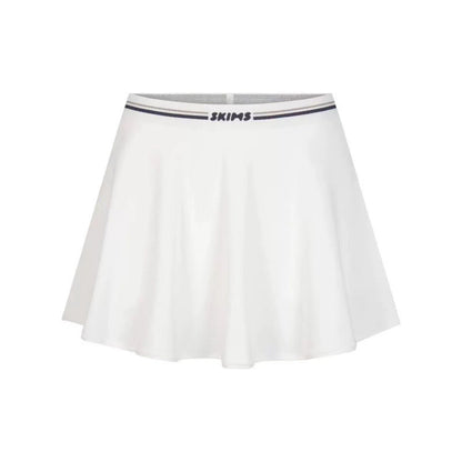 Sports skirt set with bra straps and midriff-baring design