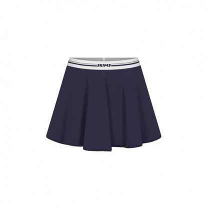 Sports skirt set with bra straps and midriff-baring design