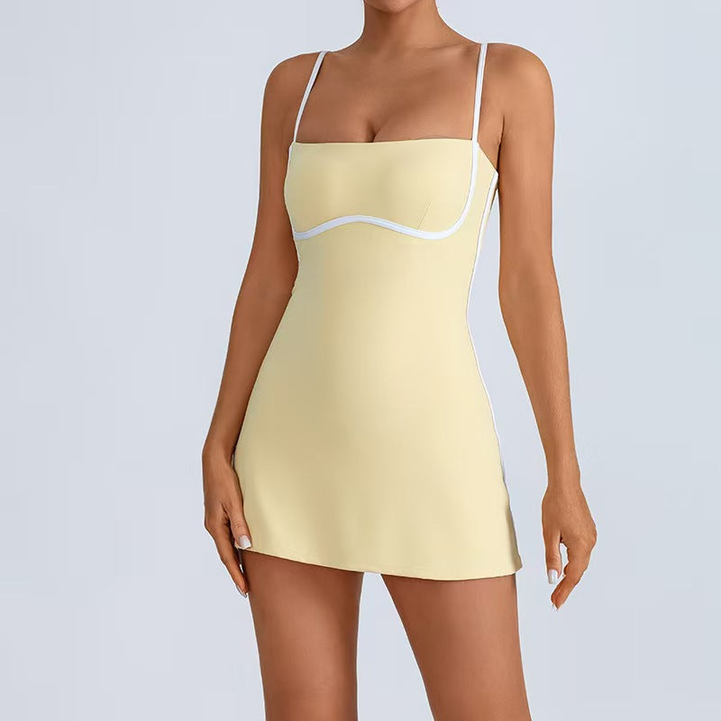 Sports Tennis Dress with Built-in Chest Pads