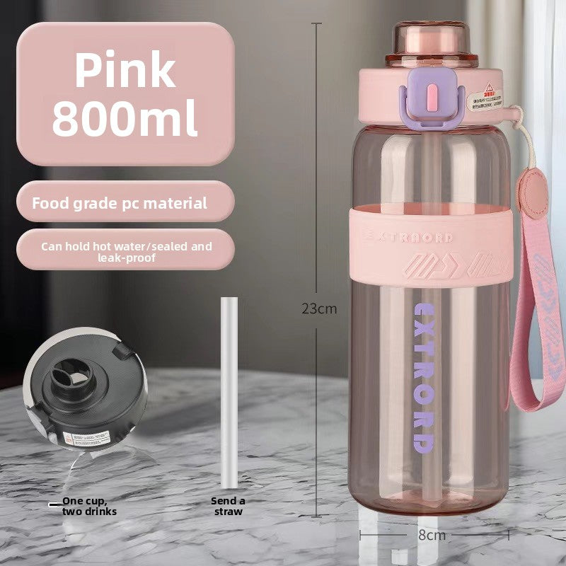 Sports Water Bottle with Straw