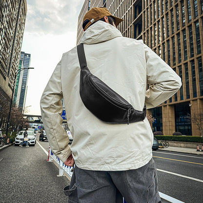 Sporty Carbon Fiber Chest Waist Bag