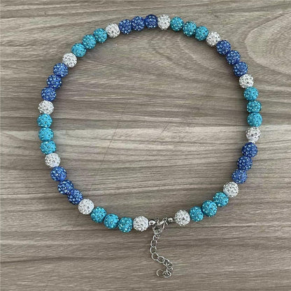 Sporty Rhinestone Baseball Necklace