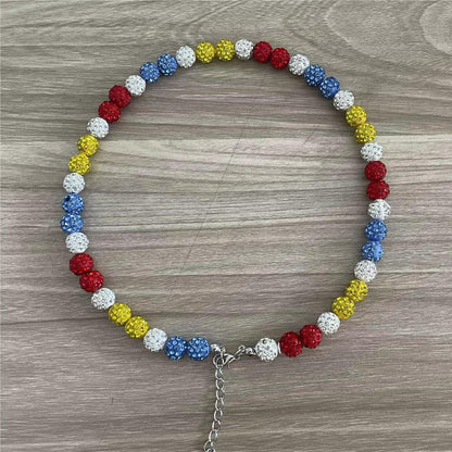 Sporty Rhinestone Baseball Necklace