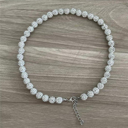 Sporty Rhinestone Baseball Necklace