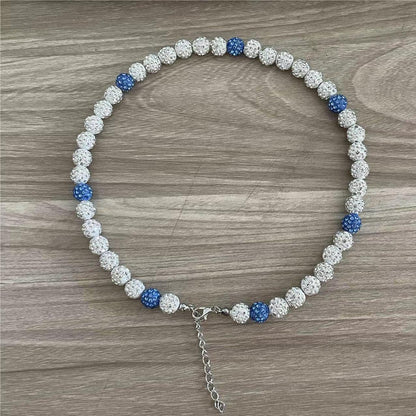 Sporty Rhinestone Baseball Necklace