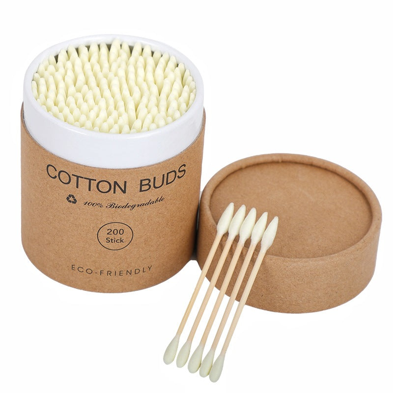 Spot 200 a round a pointed double-headed color paper boxed cotton stick disposable makeup remover ear Cotton