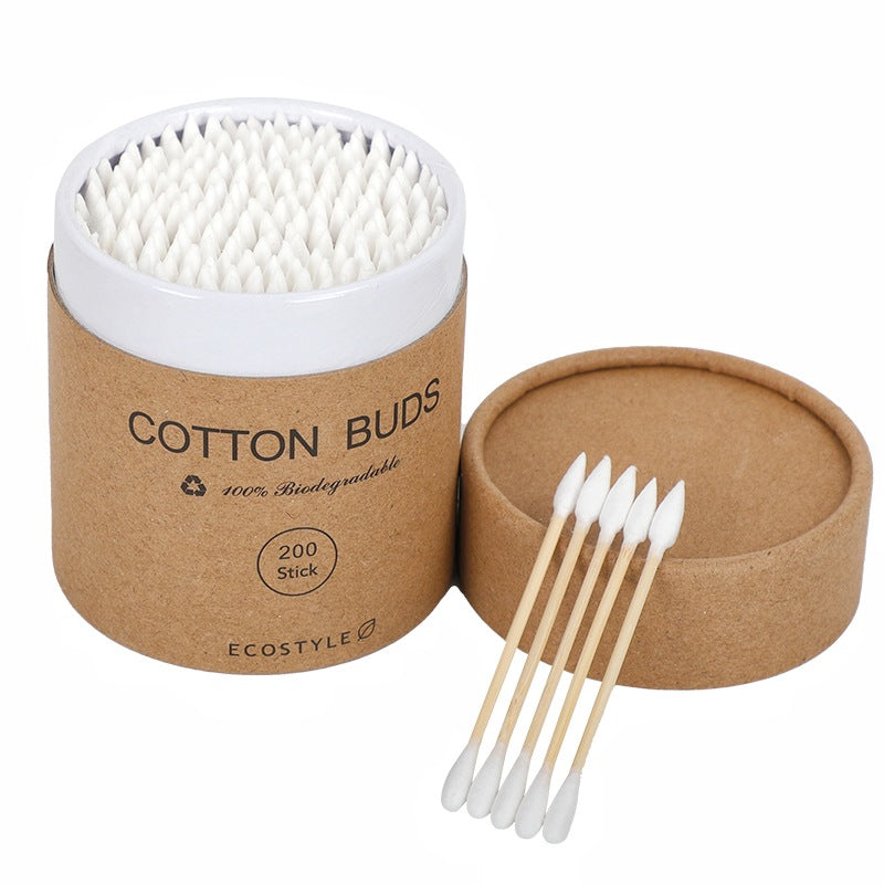 Spot 200 a round a pointed double-headed color paper boxed cotton stick disposable makeup remover ear Cotton