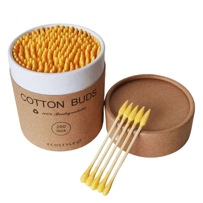 Spot 200 a round a pointed double-headed color paper boxed cotton stick disposable makeup remover ear Cotton