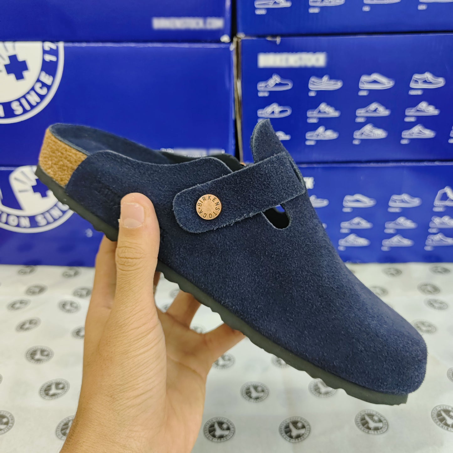 Spot Size 35-45 High Version Bk Full Genuine Leather Birkenstock Shoes for Men and Women, Cork Thick-Soled Toe-Cap Sandals