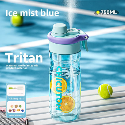 Spray Dual Drink Tritan Water Bottle with Carrying Loop