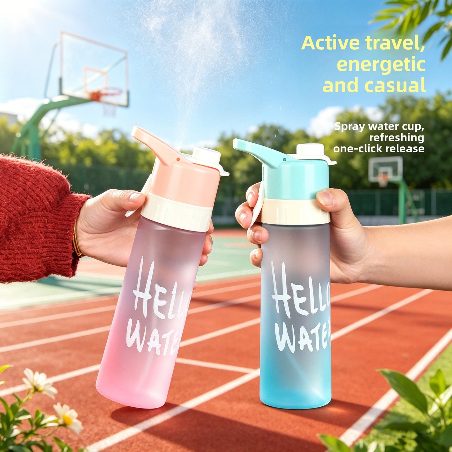 Spray Function Sports Water Bottle