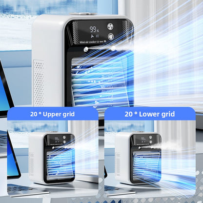 Spray humidifying mini portable air conditioner fan