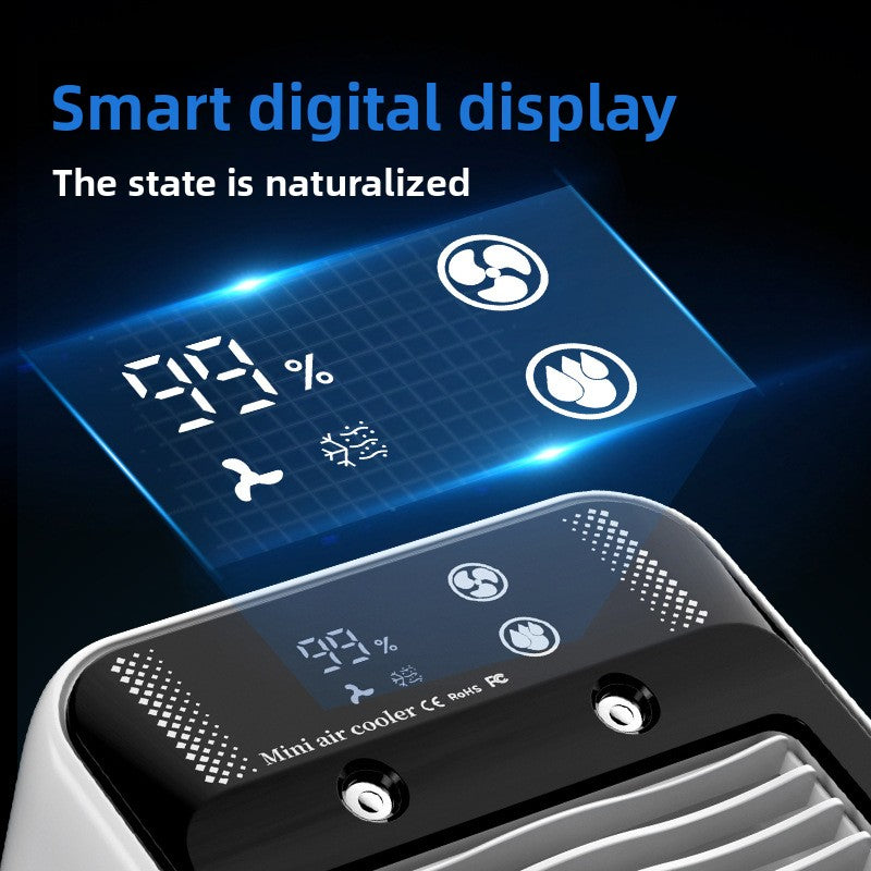 Spray humidifying mini portable air conditioner fan