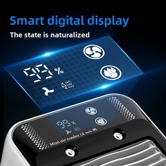 Spray humidifying mini portable air conditioner fan