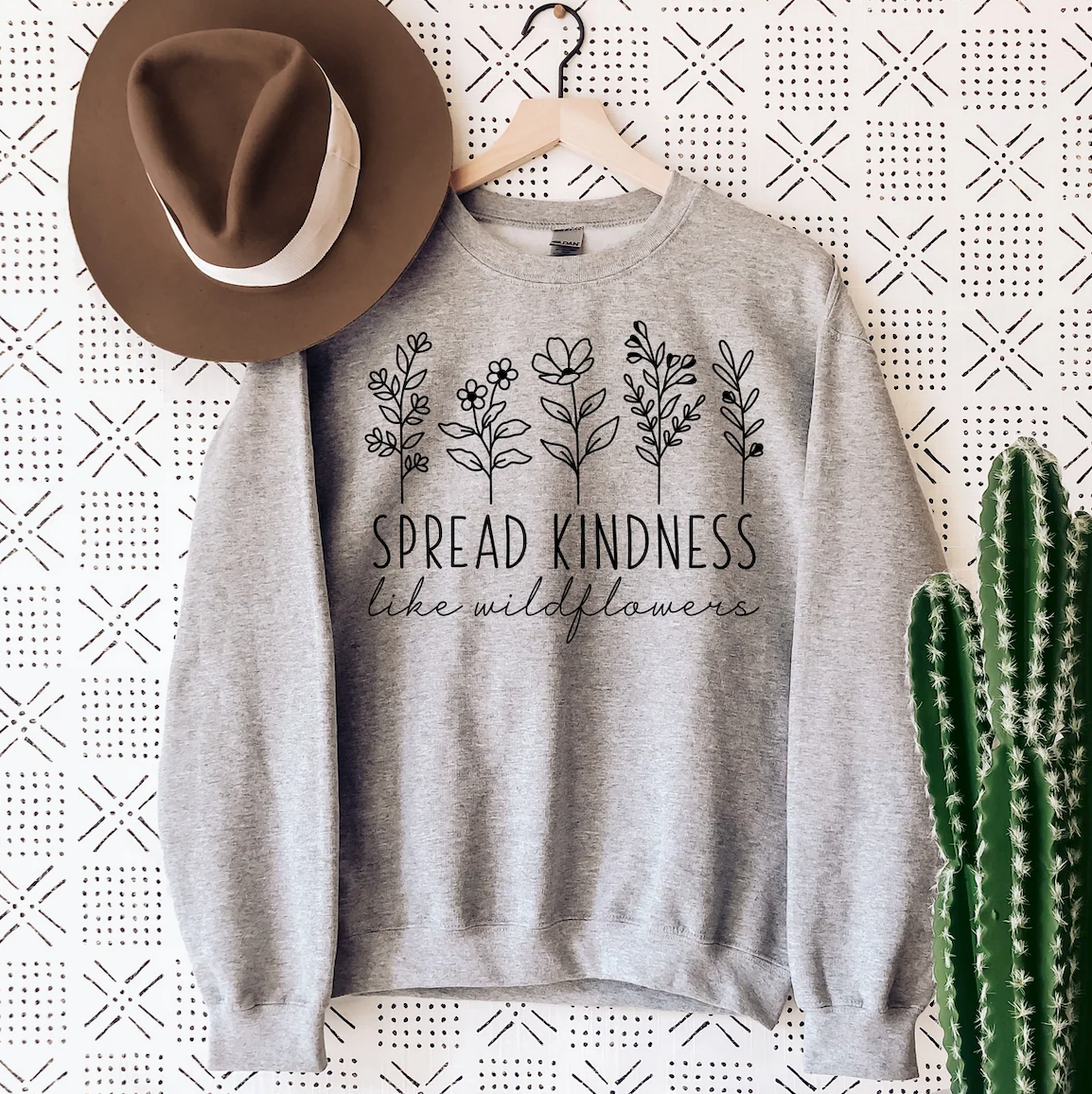 spread kindness printed sweater