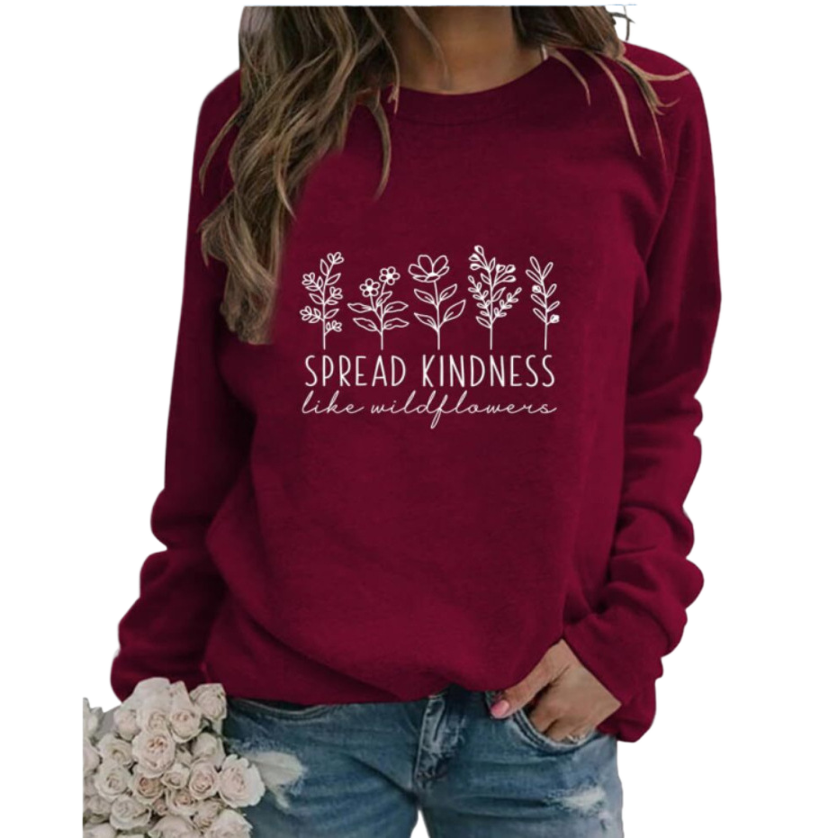 spread kindness printed sweater