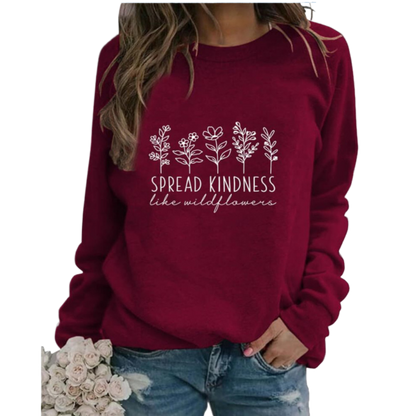 spread kindness printed sweater