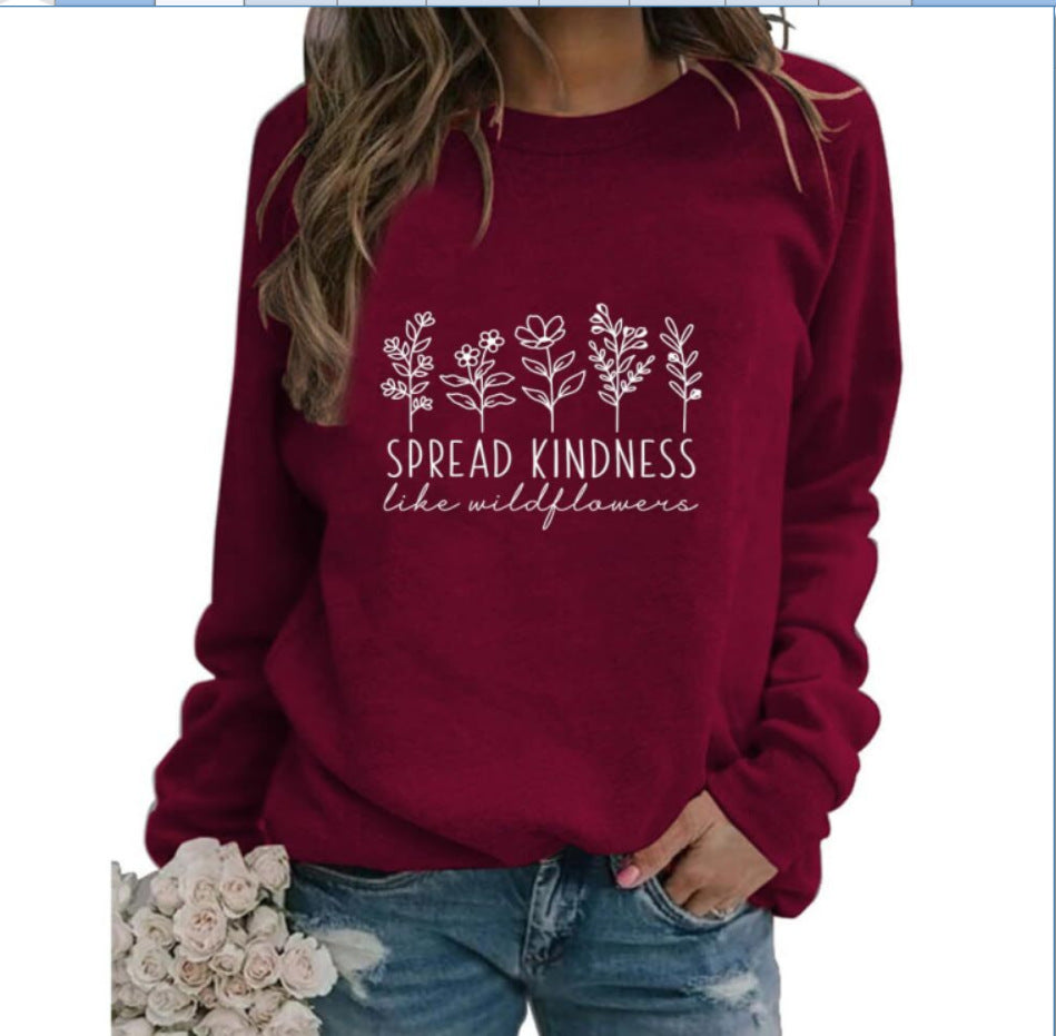 spread kindness printed sweater