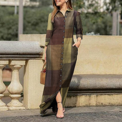 Spring and Autumn knee-length long dress