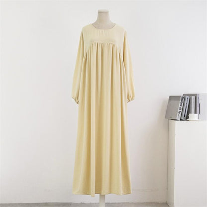 Spring and Autumn knee-length long dress