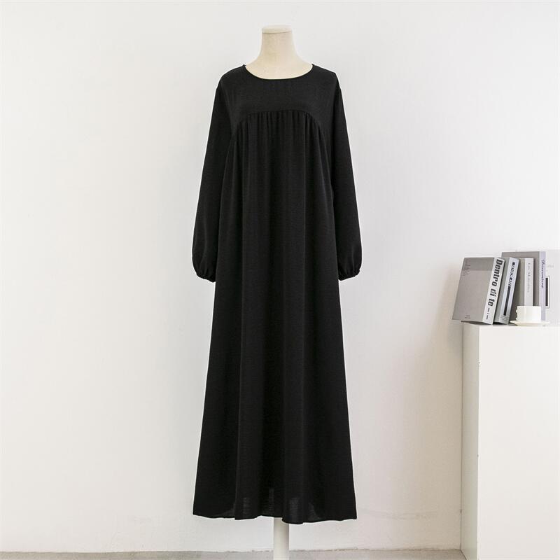 Spring and Autumn knee-length long dress