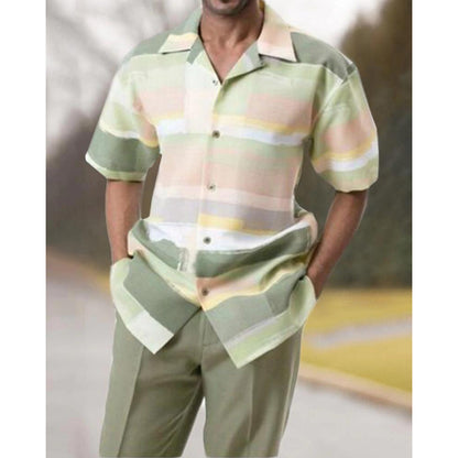Spring and summer casual beach-style shirt set