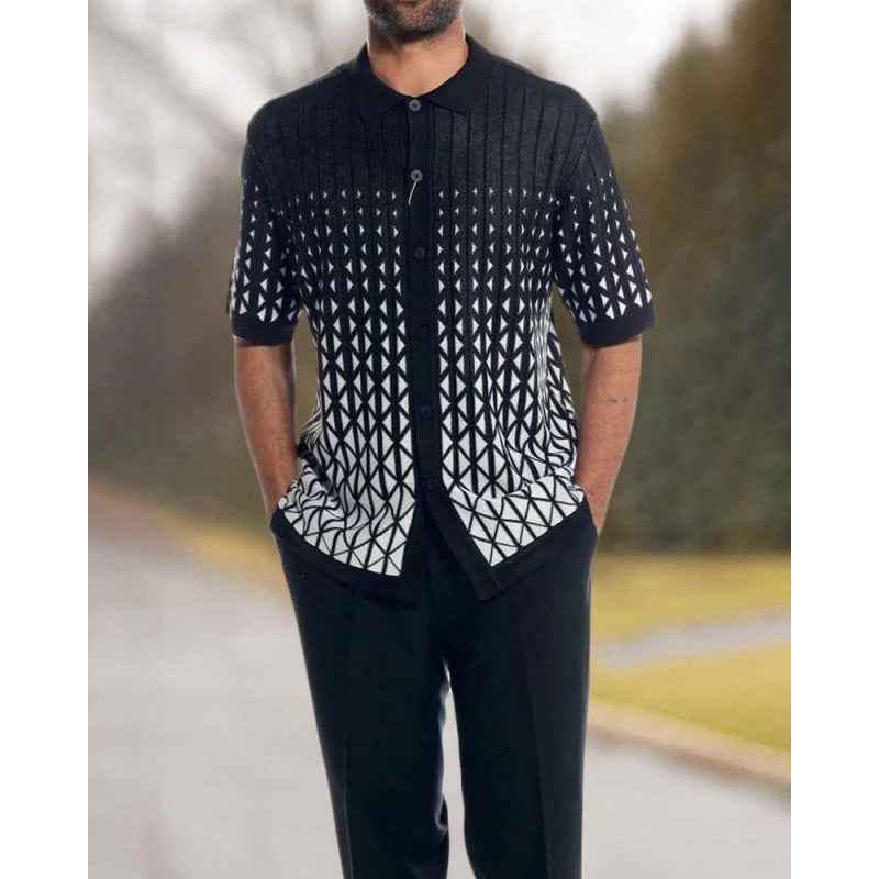 Spring and summer casual beach-style shirt set