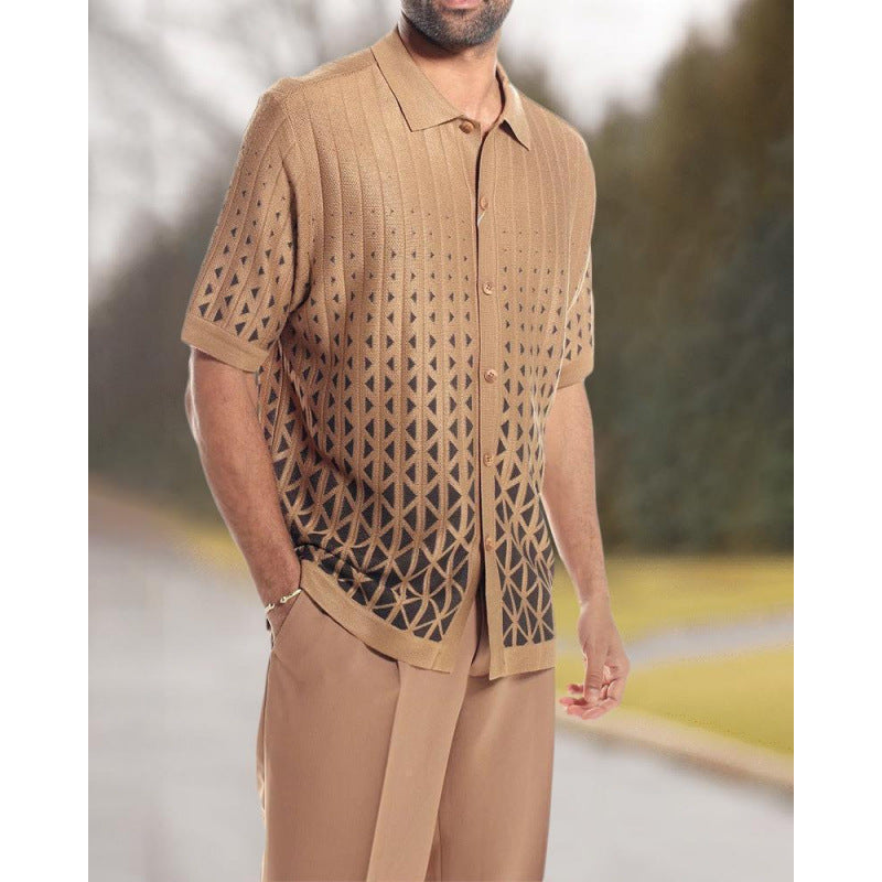Spring and summer casual beach-style shirt set