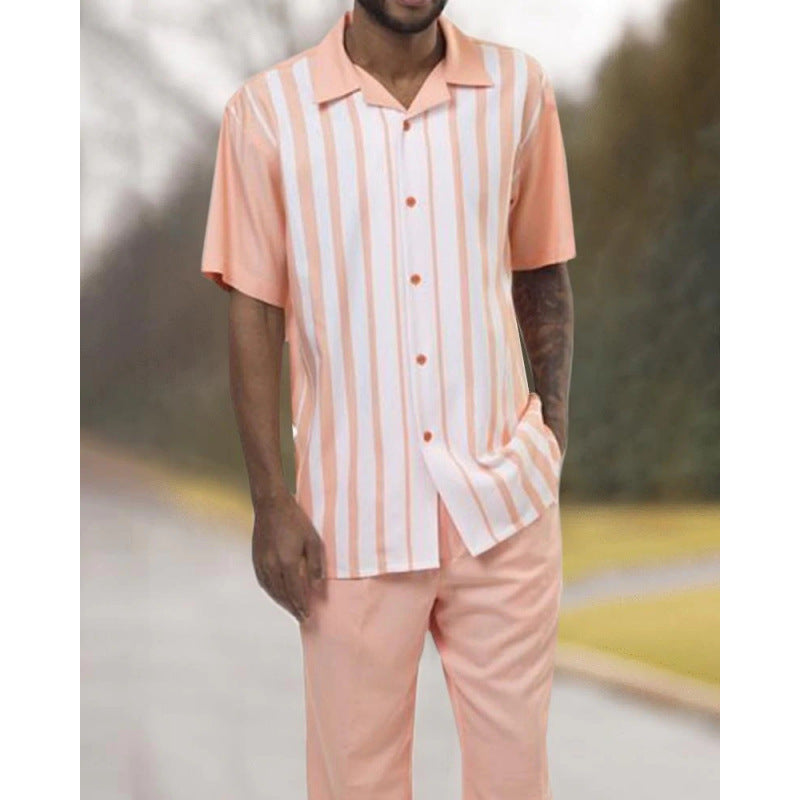 Spring and summer casual beach-style shirt set