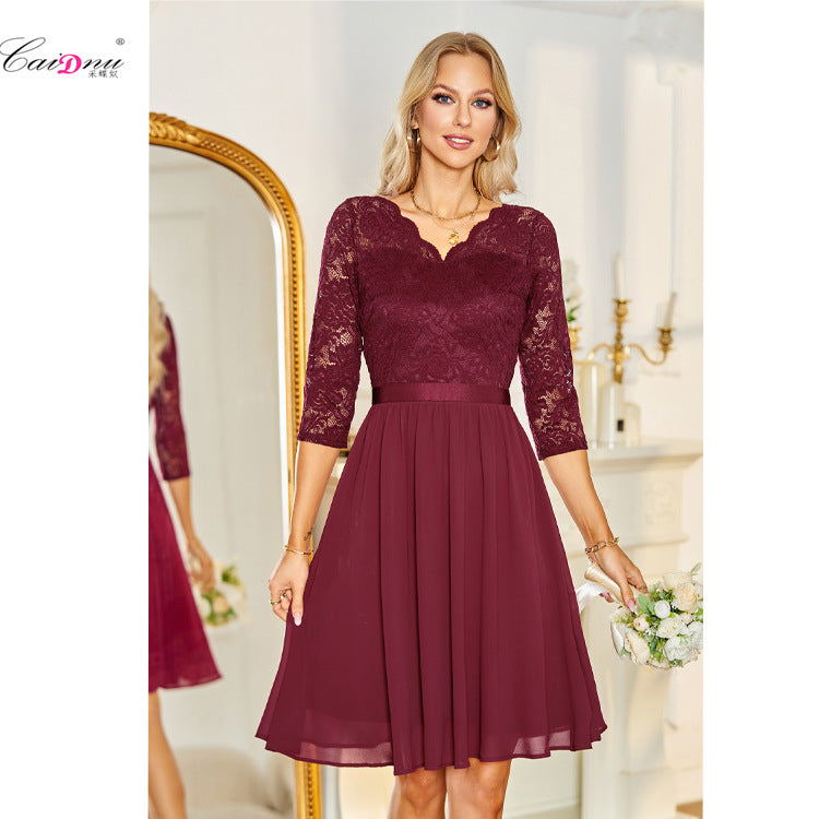 spring and summer chiffon dress
