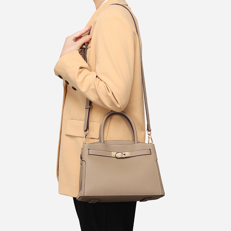 Spring and Summer TOGO first layer cowhide women's bag high-grade genuine leather bag large capacity commuter shoulder messenger bag