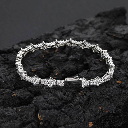 Spring clasp zirconium tennis bracelet