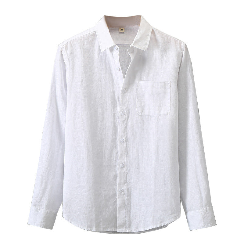 Spring linen shirt with long sleeves