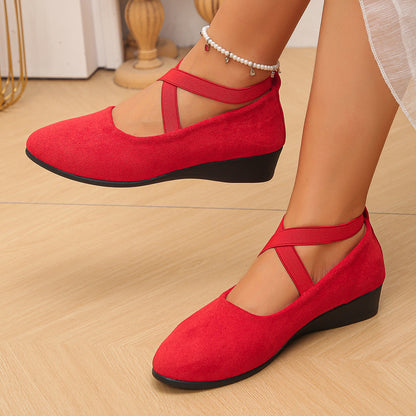 Spring New Wide-Fit Pointed-Toe Wedge Shoes