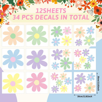 Spring Plant Flowers Daisy Wall Stickers Wall Decoration