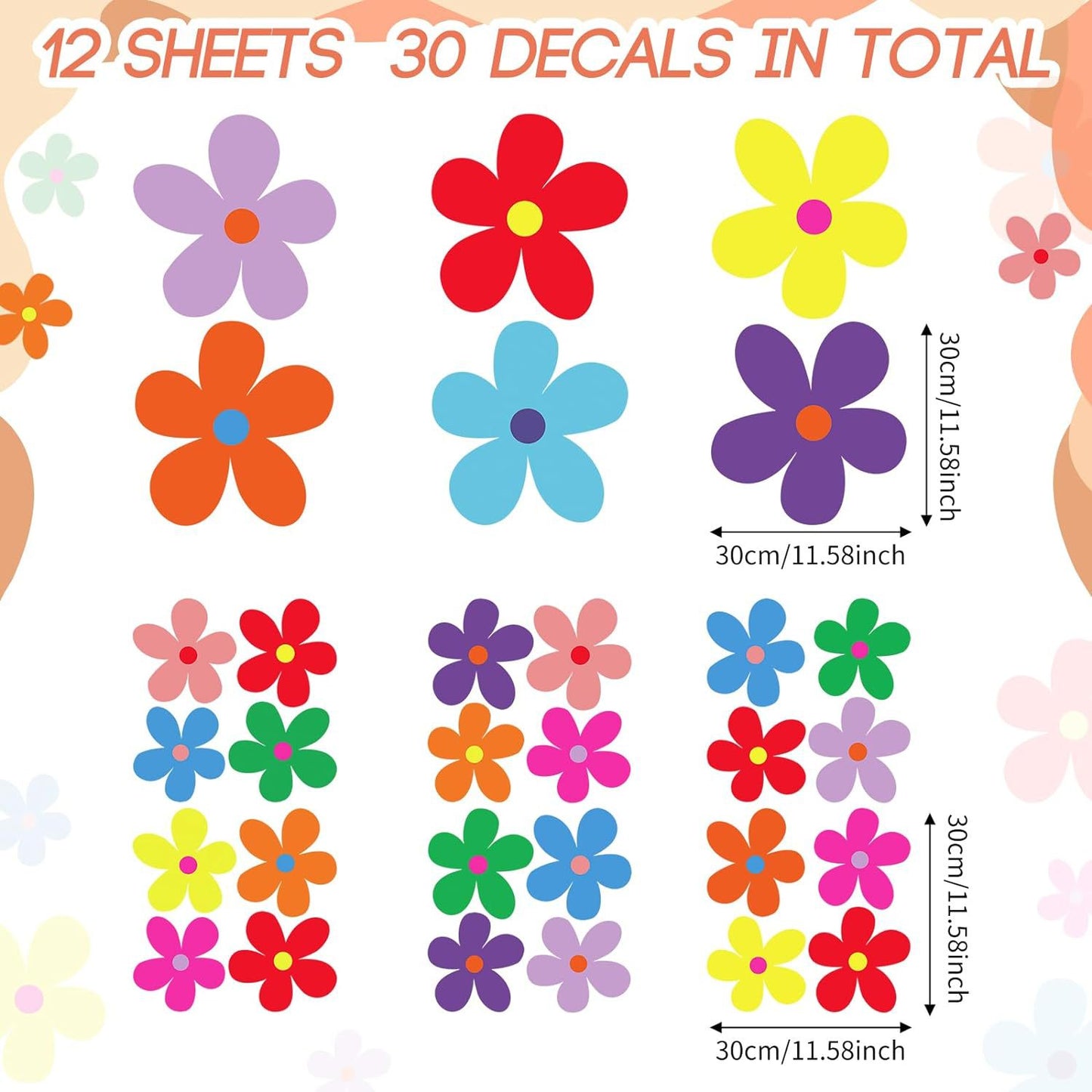 Spring Plant Flowers Daisy Wall Stickers Wall Decoration