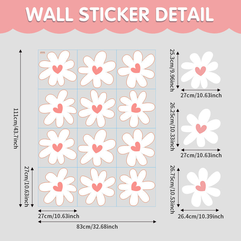 Spring Plant Flowers Daisy Wall Stickers Wall Decoration