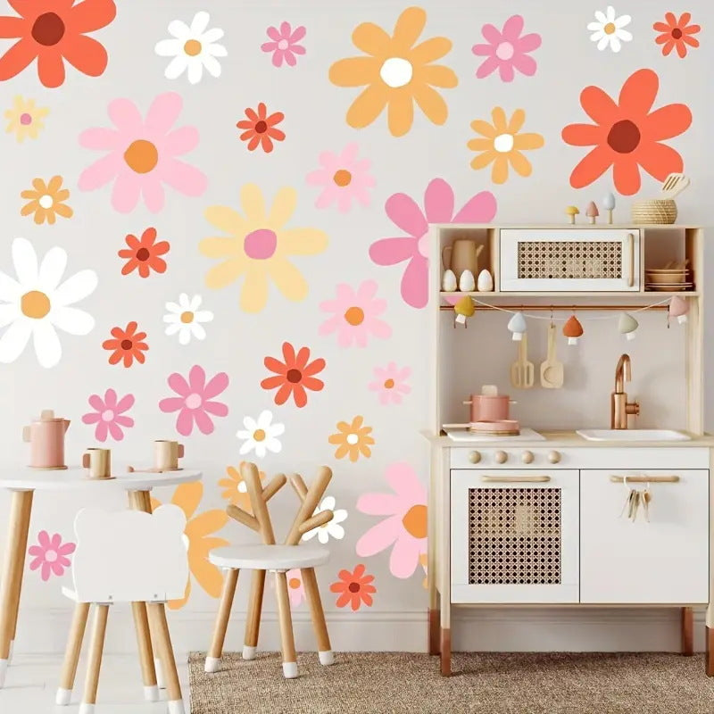 Spring Plant Flowers Daisy Wall Stickers Wall Decoration